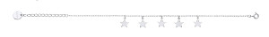 Ladies Silver Bracelet With Star Charms