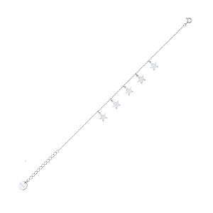 Ladies Silver Bracelet With Star Charms