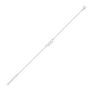 Silver Triple CZ Heart Bracelet