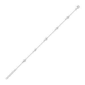 925 Sterling Silver Fancy Hearts Bracelet