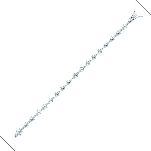 Silver CZ Pear Drop Tennis Bracelet