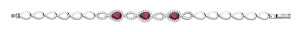 Silver CZ & Ruby Pear Drop Bracelet