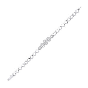 Silver CZ Fancy Circle Link Bracelet