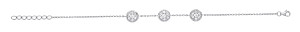 Silver CZ Triple Circle Fancy Bracelet