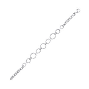 Silver CZ Oval Link Tennis Bracelet