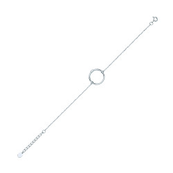 925 Sterling Silver Circle Pendant Bracelet With Spring Open For Charms