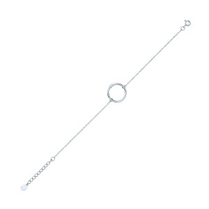 925 Sterling Silver Circle Pendant Bracelet With Spring Open For Charms