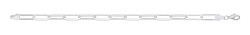 7.5 Silver Hollow Rectangle Paper Clip Fancy Bracelet