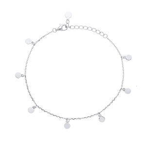 Silver Ladies Disc Charm Bracelet