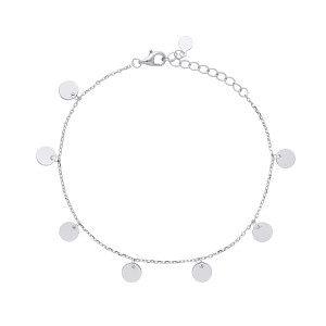 Silver Ladies Disc Charm Bracelet