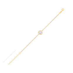 Gold Plated CZ Tennis Bracelet With Centre Detail