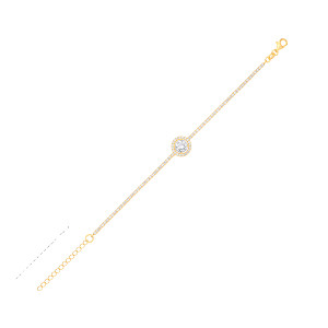 Gold Plated CZ Tennis Bracelet With Centre Detail