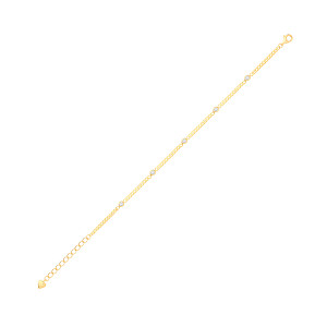Gold Plated Curb CZ Fancy Bracelet
