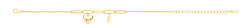 Gold Plated Paper Clip & Heart Fancy Bracelet