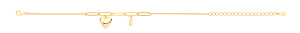 Gold Plated Paper Clip & Heart Fancy Bracelet