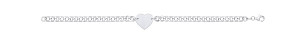 Silver Cuban Curb Link Bracelet With Heart Tag