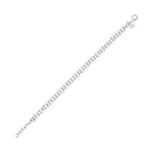 Silver Double Cable Link 7.5