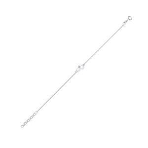 Silver Freshwater Pearl & CZ Earring & Pendant Necklace Set