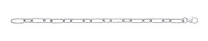 Silver Plate Diamond Cut Paper Link 7.5