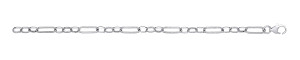 Silver Plate Diamond Cut Paper Link & Belcher 7.5