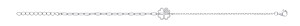 Silver CZ 4 Leaf Clover Heart Fancy Bracelet