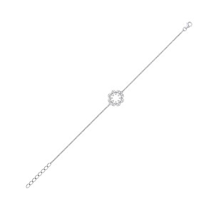 Silver CZ Circle Design Bracelet