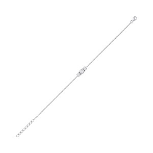 Silver CZ Triple Stone Bracelet