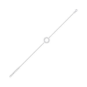 Silver CZ Circle Design Bracelet