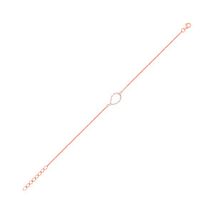 Rose Gold Plated CZ Tear Drop Detail Bracelet