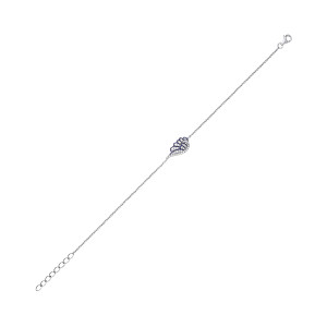 Silver CZ Angel Wing Bracelet