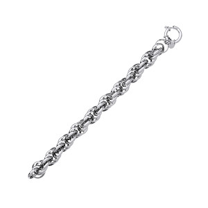 Silver Ladies Chunky Twisted Rope Bracelet