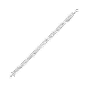 Silver CZ Baguette Tennis Bracelet