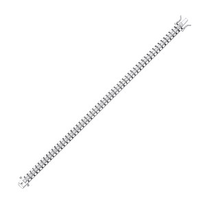 Silver CZ Watch Strap Bracelet