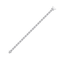 Silver CZ Baguette Cut Tennis Bracelet