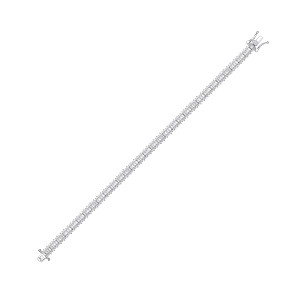 Silver CZ Fancy Tennis Bracelet