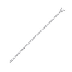 Silver CZ Cluster Tennis Bracelet