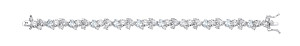 Silver CZ Cluster Tennis Bracelet