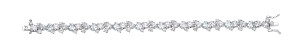Silver CZ Cluster Tennis Bracelet