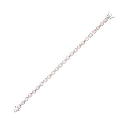 Silver CZ & Opal Line Tennis Bracelet