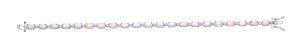Silver CZ & Opal Line Tennis Bracelet