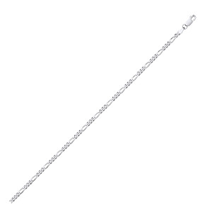 925 Silver Figaro Diamond Cut Link 18