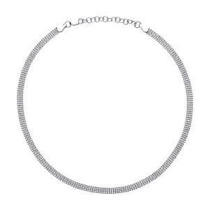 925 Sterling Silver Bead Collarette Rhodium Plate