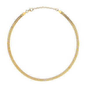 925 Sterling Silver Bismark Collarette Yellow Gold Plate