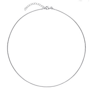 925 Sterling Silver Omega 120 Collarette Rhodium Plate