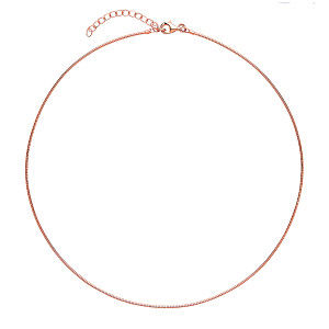 925 Sterling Silver Omega 120 Collarette Rose Gold Plate