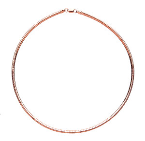 925 Sterling Silver Omega 3mm Collarette Rose Gold Plate