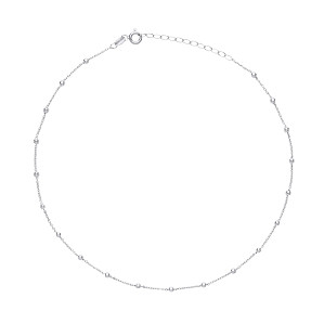 925 Sterling Silver Collarette 3mm Oval Beads 14