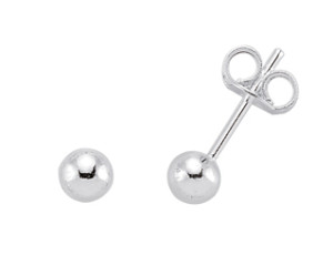 Plain 925 Sterling Silver 4mm Studs