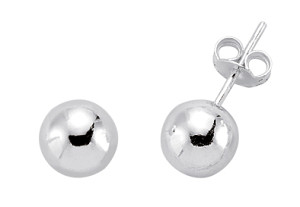 Plain 925 Sterling Silver 8mm Studs