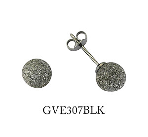 925 Sterling Silver Black Frosted 8mm Studs